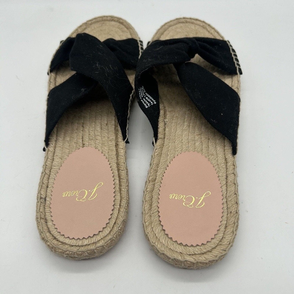 J.Crew Women's Twisted Knot Espadrille Sandals in Black Canvas Size 9.5 - Picture 3 of 8